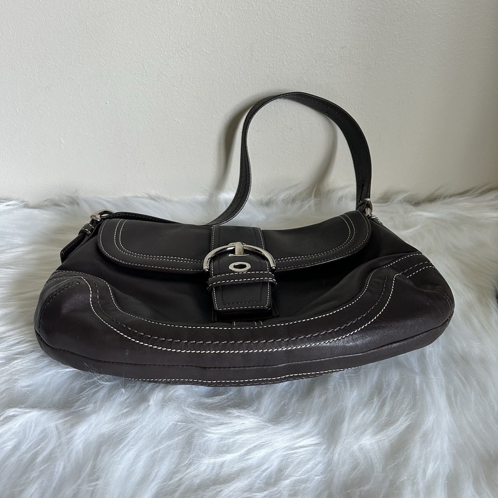 Coach Soho Flap Dark Brown Leather Shoulder Bag J0776-F10910 Excellent - Picture 4 of 13